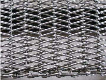 Flexible Cold Resistant Conveyor Belt Curved SS Mesh With Smooth Surface