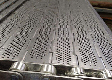 Smooth Surface Food Conveyor Belt , High Strength Plate Link Belt With Roller Chain