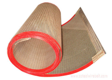 Non - Toxic PTFE Teflon Metal Mesh Conveyor Belt Good Tensile Strength Heat Resistant